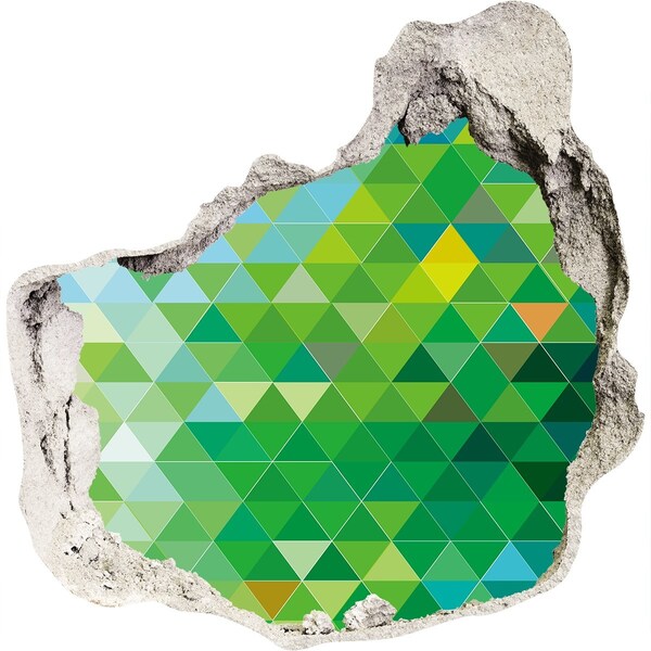 Vinilo adhesivo efecto agujero 3d para casa Paisaje verde en un agujero en la pared.