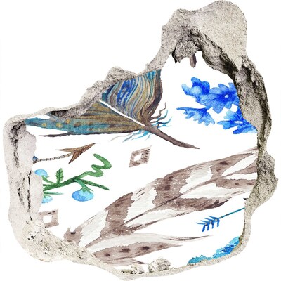 Pegatina efecto 3d pared rota decorativa Un misterioso oasis en la jungla