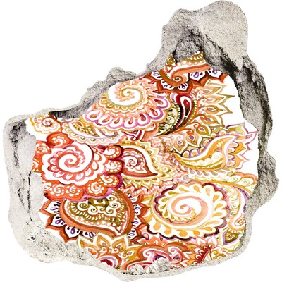 Vinilo decorativo boquete pared irregular Patrones coloridos sobre un fondo de hormigón.