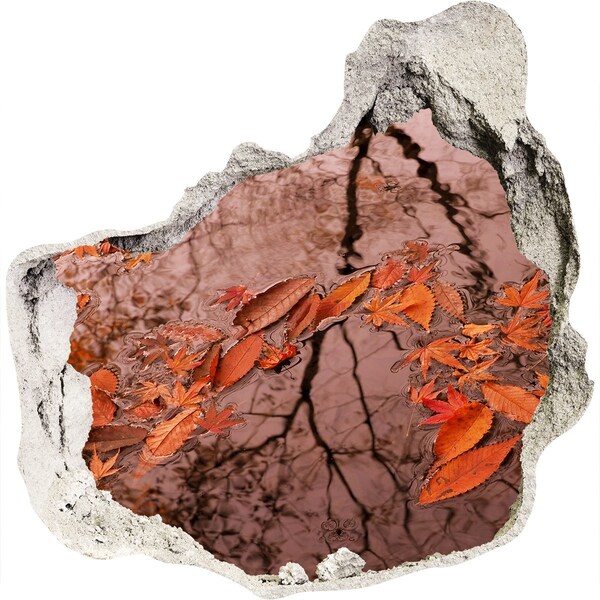 Vinilo decorativo boquete pared irregular Superficie del agua en otoño