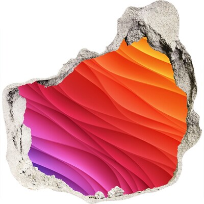 Vinilo decorativo boquete pared irregular Una ola de color en un agujero en la pared