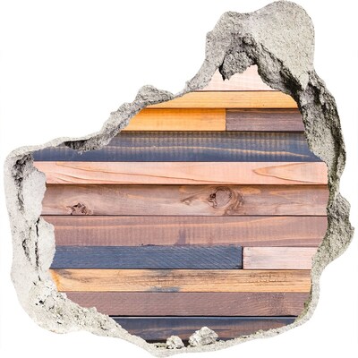 Pegatina efecto 3d pared rota decorativa Pared de madera a través de un agujero