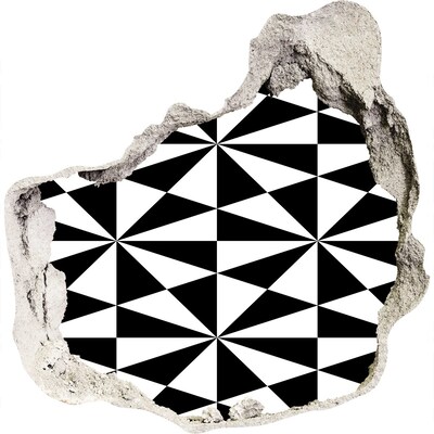 Vinilo adhesivo efecto agujero 3d para casa Patrones geométricos en un agujero en la pared.