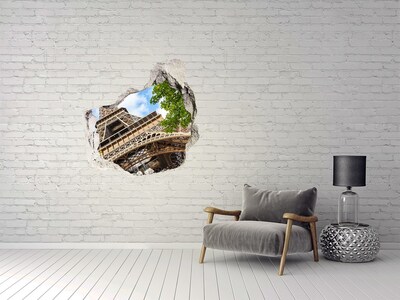 Vinilo adhesivo efecto agujero 3d para casa La Torre Eiffel en París