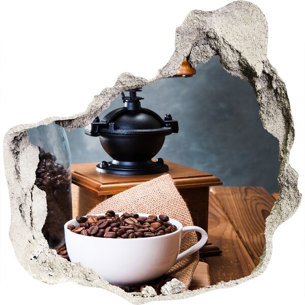 Vinilo decorativo boquete pared irregular Café en una cafetería casera