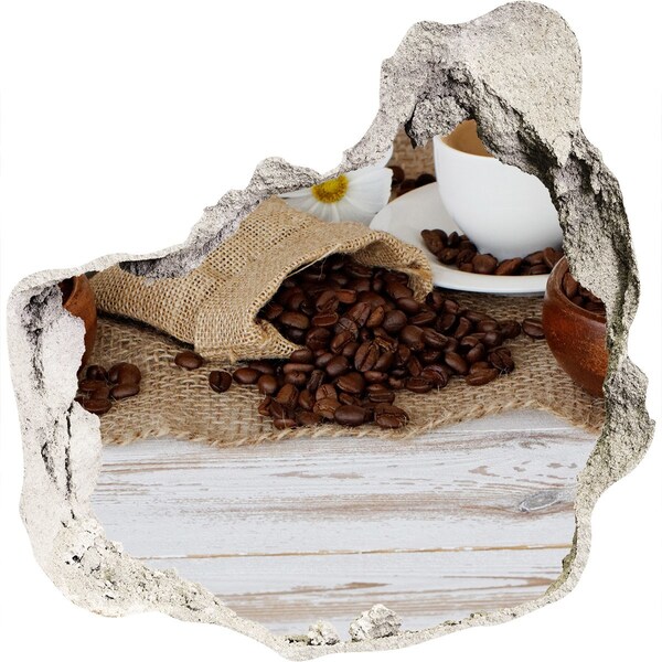 Vinilo adhesivo efecto agujero 3d para casa Café en un entorno natural