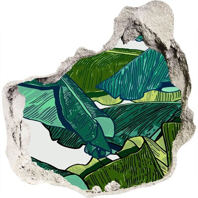 Fototapeta dziura na ścianę 3d Tropikalny ogród z liśćmi bananowca