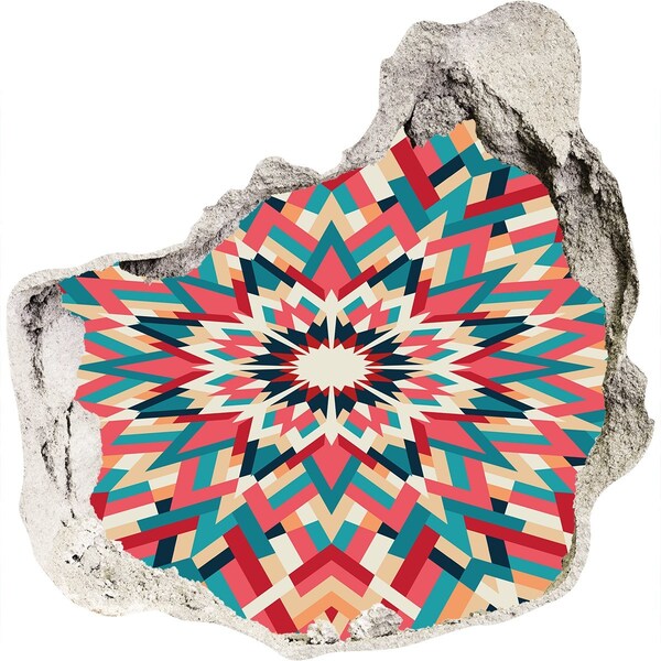 Pegatina efecto 3d pared rota decorativa Geometría en el agujero