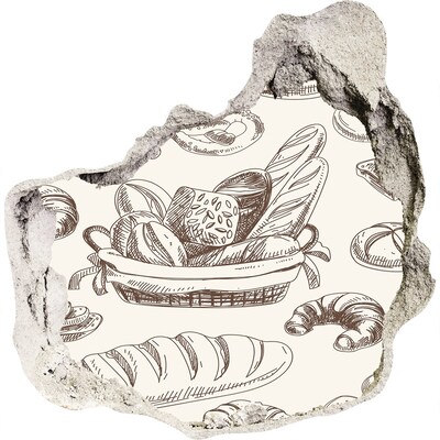 Pegatina pared rota trampantojo decorativo Cesta con pan