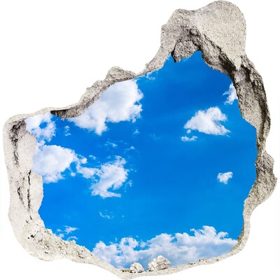 Pegatina pared rota trampantojo decorativo Cielo azul con nubes