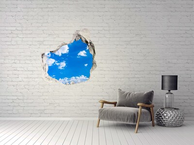 Pegatina pared rota trampantojo decorativo Cielo azul con nubes