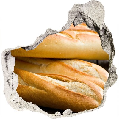 Vinilo decorativo boquete pared irregular Baguettes frescas en la pared