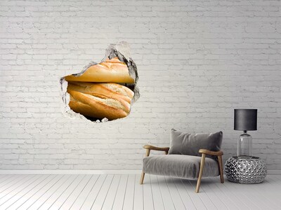 Vinilo decorativo boquete pared irregular Baguettes frescas en la pared