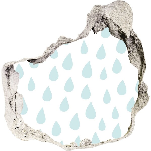 Vinilo decorativo boquete pared irregular Gotas de lluvia detrás de la pared