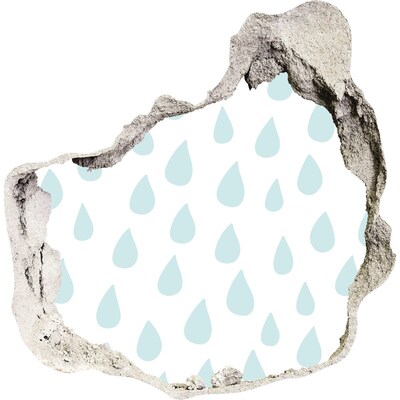 Vinilo decorativo boquete pared irregular Gotas de lluvia detrás de la pared
