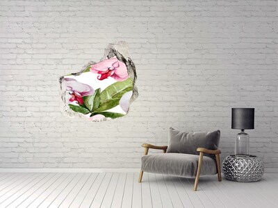 Vinilo adhesivo efecto agujero 3d para casa Un paraíso de flores detrás de los muros.