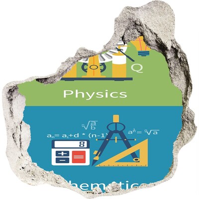 Pegatina pared rota trampantojo decorativo La ciencia en acción