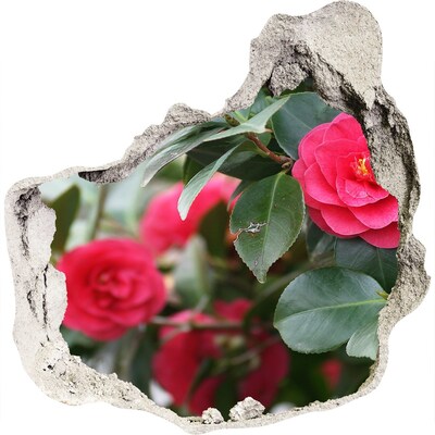 Vinilo decorativo boquete pared irregular Jardín de flores en hormigón