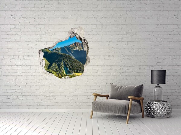 Vinilo decorativo boquete pared irregular Paisaje de montaña con un valle
