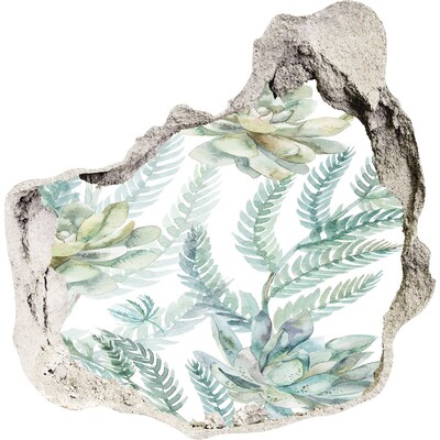 Pegatina pared rota trampantojo decorativo Un oasis verde en hormigón