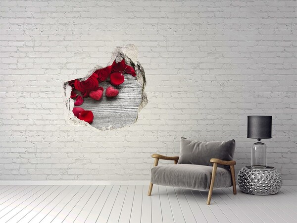 Pegatina pared rota trampantojo decorativo Espacio romántico con rosas