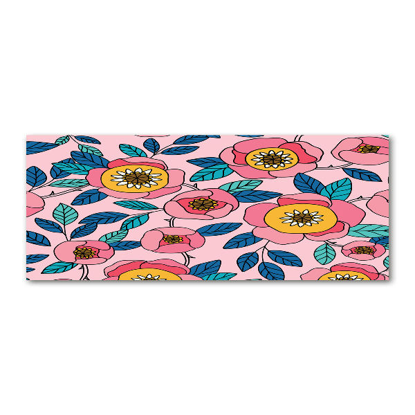 Cuadro metacrilato horizontal flores rosas