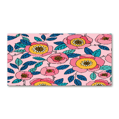 Cuadro metacrilato horizontal flores rosas