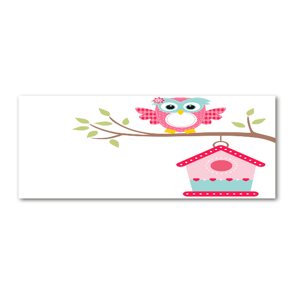 Foto en metacrilato horizontal Búho en una rama