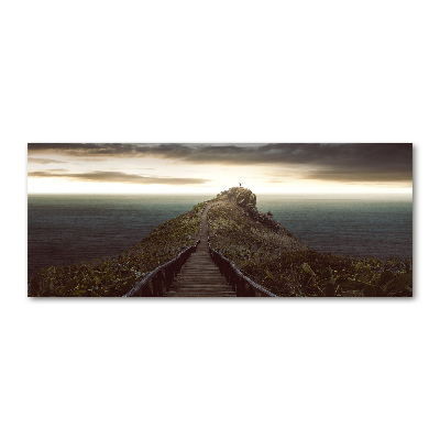 Pintura en acrílico horizontal Camino sobre la roca