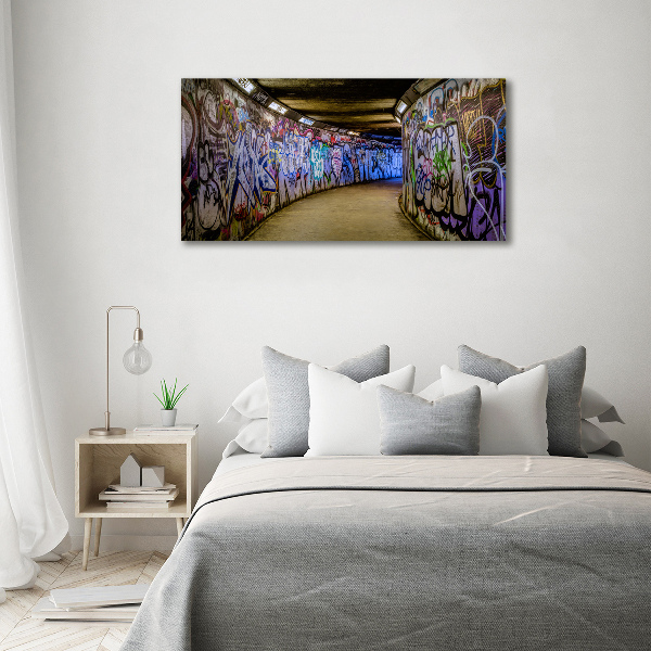 Cuadro acrílico horizontal Grafiti en el metro