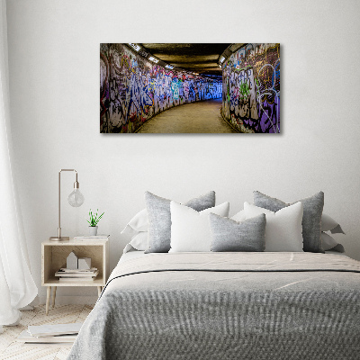 Cuadro acrílico horizontal Grafiti en el metro