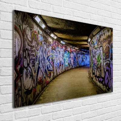 Cuadro acrílico horizontal Grafiti en el metro