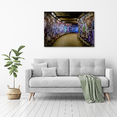 Cuadro acrílico horizontal Grafiti en el metro