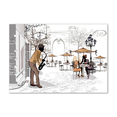 Foto en metacrilato horizontal músico callejero