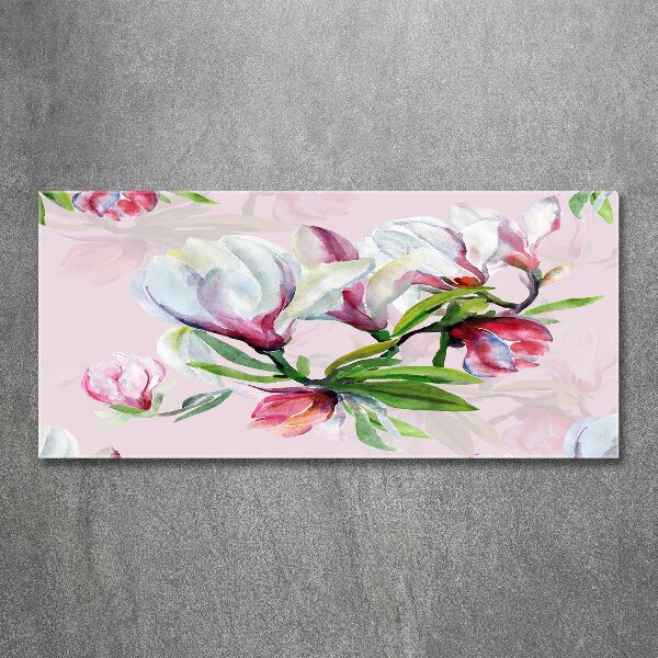 Cuadro metacrilato horizontal flores de magnolia