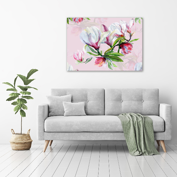 Cuadro metacrilato horizontal flores de magnolia