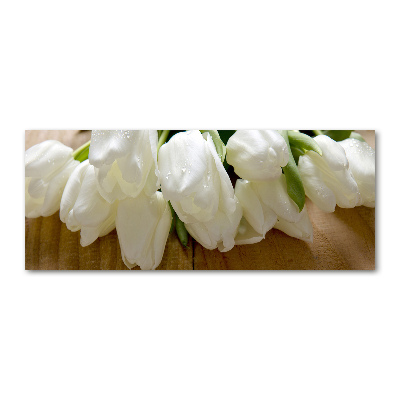 Foto en metacrilato horizontal tulipanes blancos
