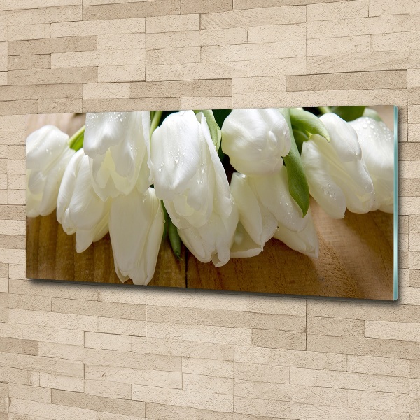 Foto en metacrilato horizontal tulipanes blancos