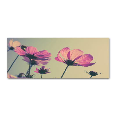 Cuadro acrílico horizontal flores rosas