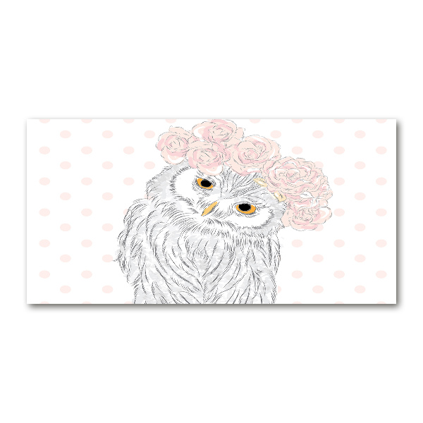 Foto obraz szkło akryl Sowa w wianku