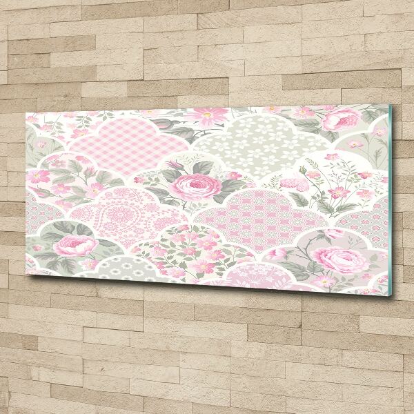 Cuadro acrílico horizontal Rosas y adornos