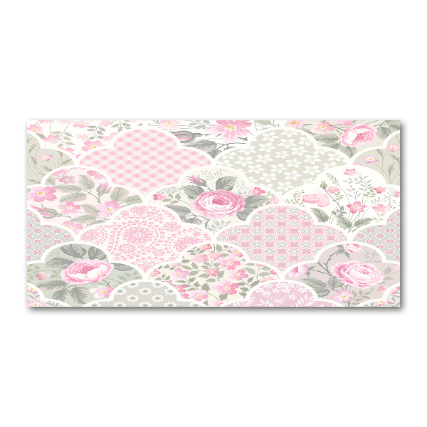 Cuadro acrílico horizontal Rosas y adornos