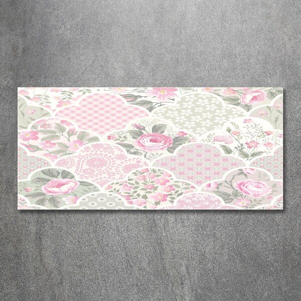 Cuadro acrílico horizontal Rosas y adornos