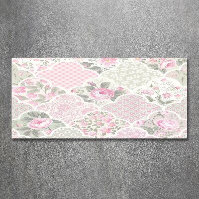 Cuadro acrílico horizontal Rosas y adornos