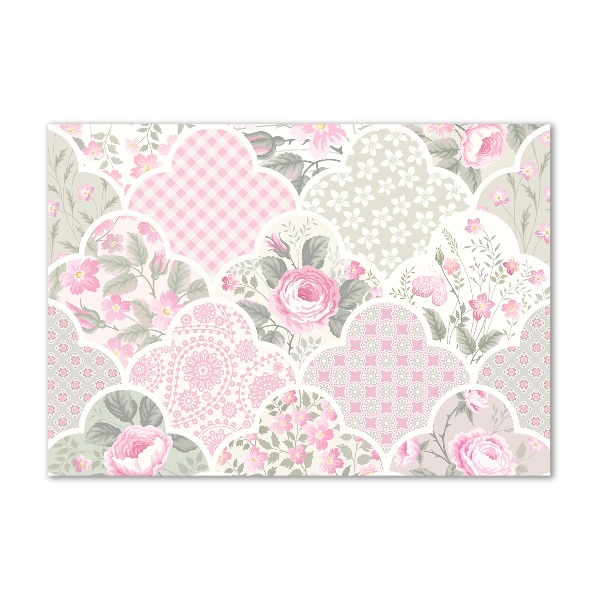 Cuadro acrílico horizontal Rosas y adornos