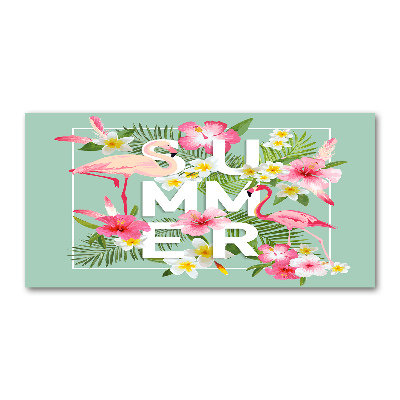 Cuadro acrílico horizontal Vacaciones y flamencos