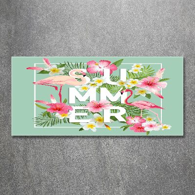 Cuadro acrílico horizontal Vacaciones y flamencos