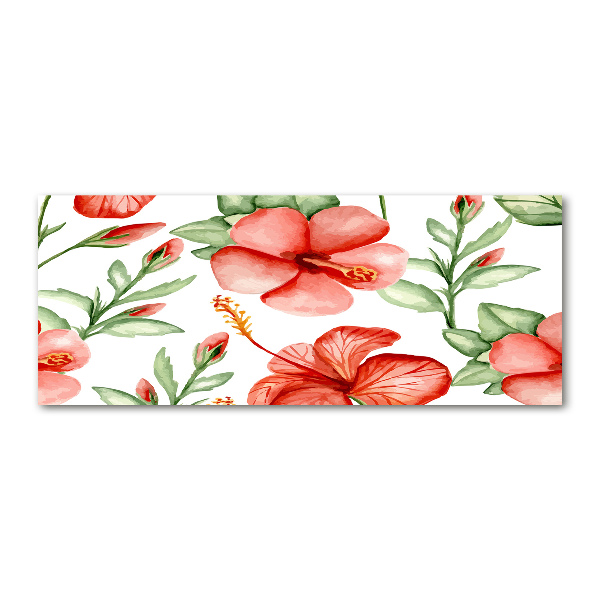 Pintura en acrílico horizontal flores tropicales