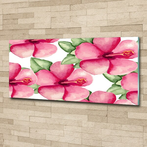 Cuadro metacrilato horizontal flores tropicales