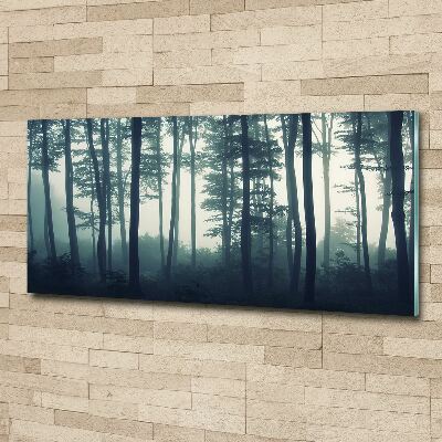 Pintura en acrílico horizontal Bosque en la niebla